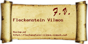 Fleckenstein Vilmos névjegykártya